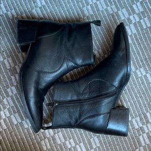 Miista E8 Black Leather booties
